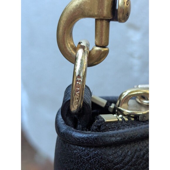 Coach Women's Satchel Crossbody Leather Bag Black with Nubuck & Gunmetal Design - Picture 14 of 15